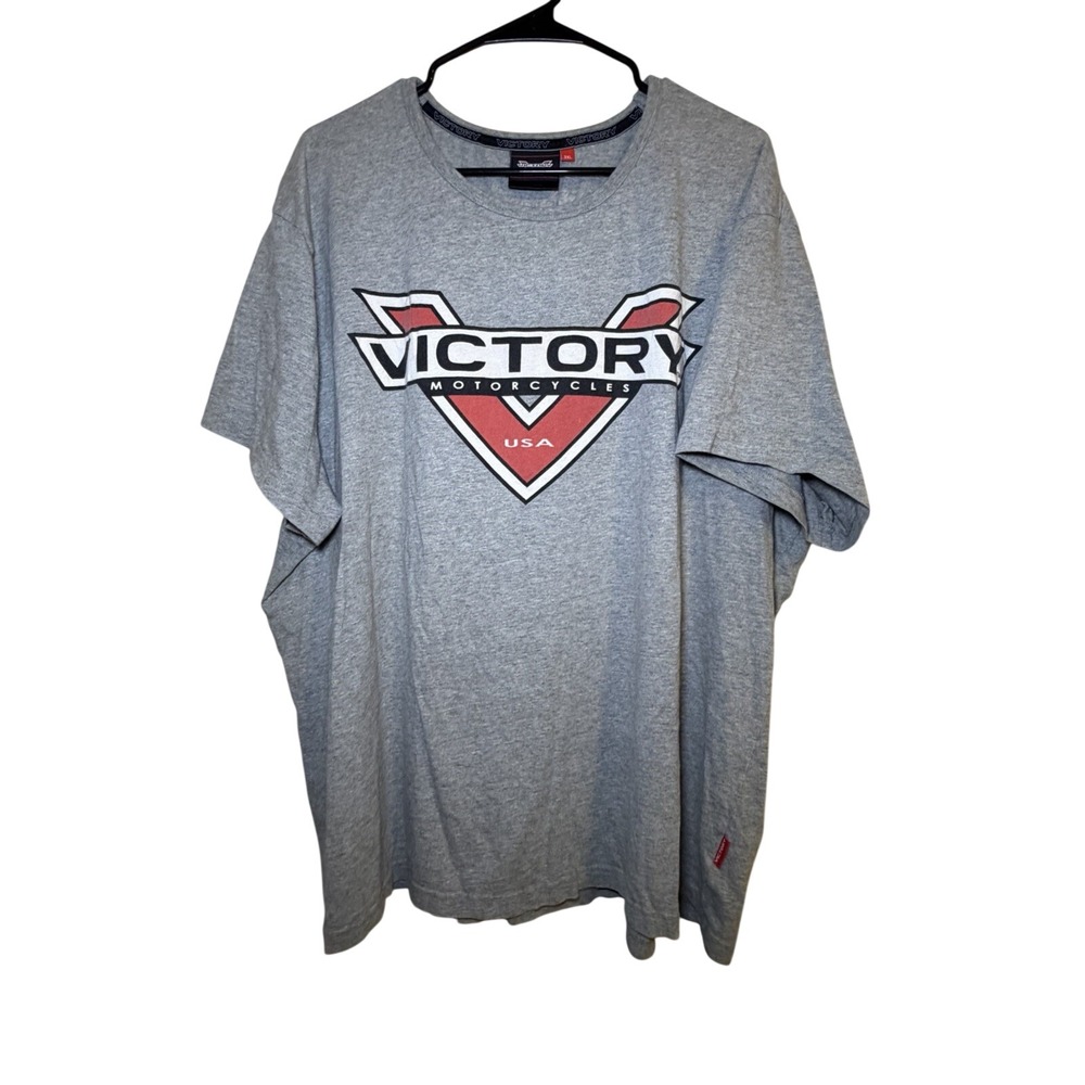 Victory Motorcycle Biker Rider Mens Tee Gray XXXL